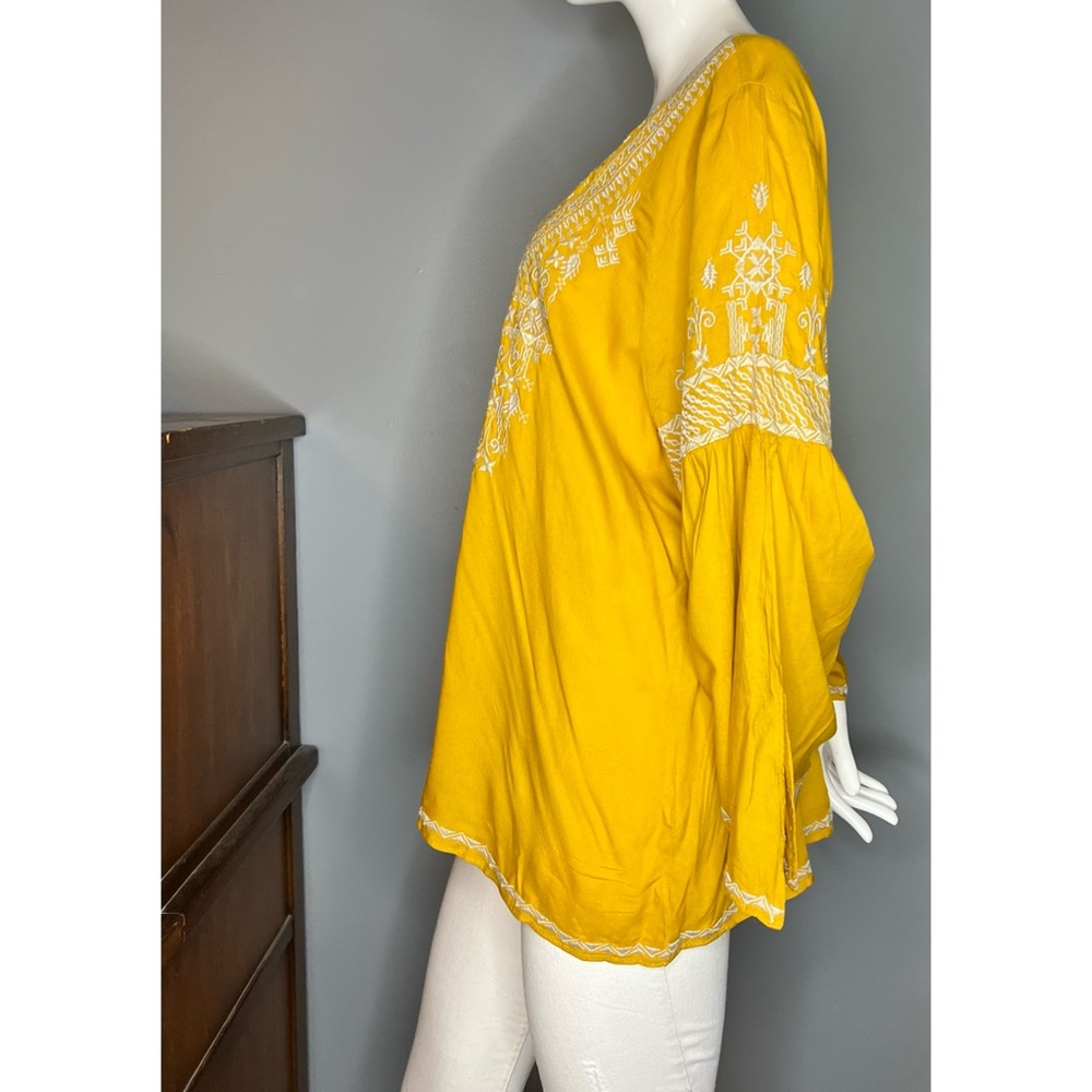 Chelsea & Theodore : golden sun boho embroidered blouse - Picture 6 of 13